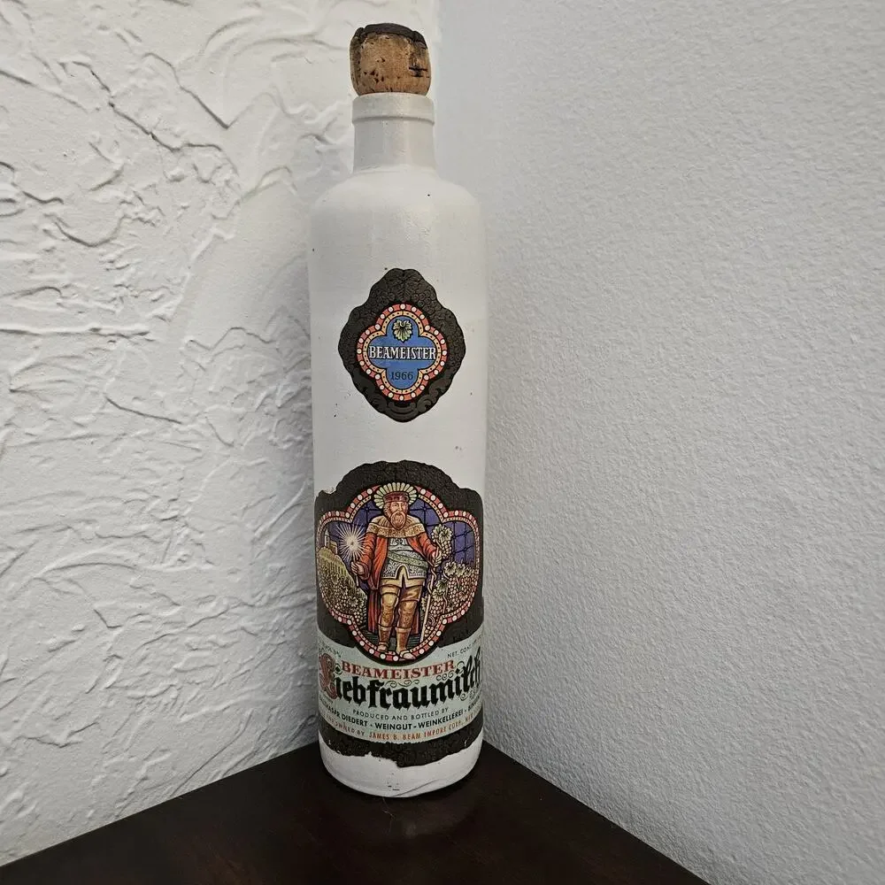 Vtg 1966 Beameister Liebfraumilch Stoneware Wine Bottle Decorative Decanter
